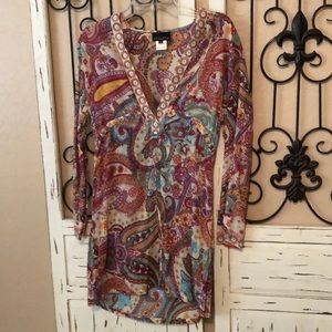 Athleta paisley swim cover up